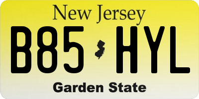 NJ license plate B85HYL
