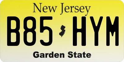 NJ license plate B85HYM