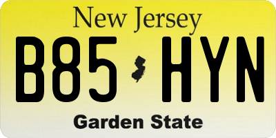 NJ license plate B85HYN