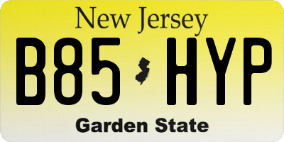 NJ license plate B85HYP