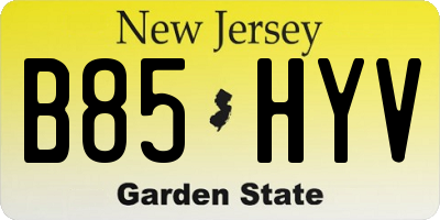 NJ license plate B85HYV