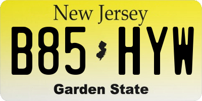 NJ license plate B85HYW