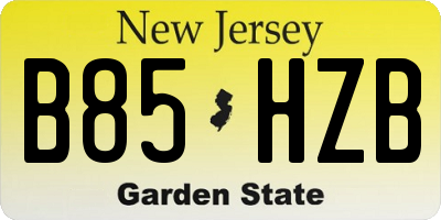 NJ license plate B85HZB