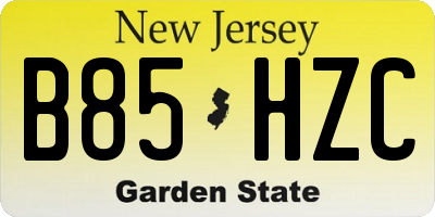 NJ license plate B85HZC