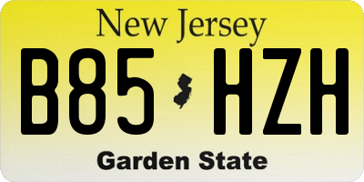 NJ license plate B85HZH