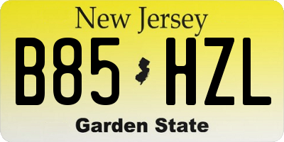NJ license plate B85HZL
