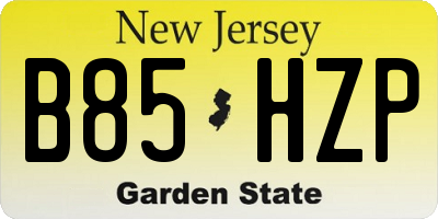 NJ license plate B85HZP