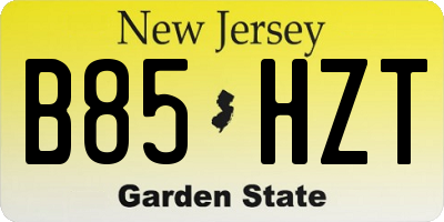 NJ license plate B85HZT