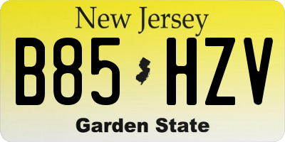 NJ license plate B85HZV