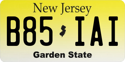 NJ license plate B85IAI