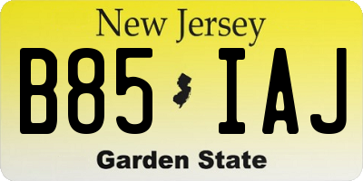 NJ license plate B85IAJ