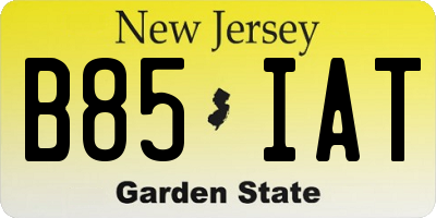 NJ license plate B85IAT