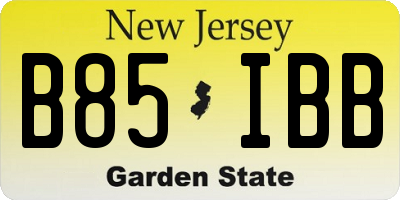 NJ license plate B85IBB