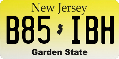 NJ license plate B85IBH
