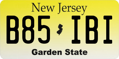 NJ license plate B85IBI