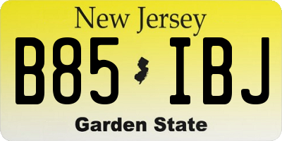 NJ license plate B85IBJ