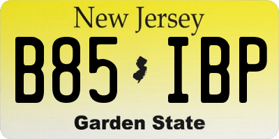 NJ license plate B85IBP