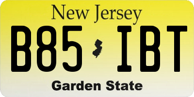 NJ license plate B85IBT