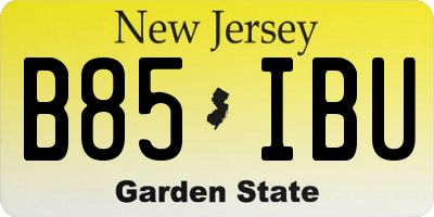 NJ license plate B85IBU