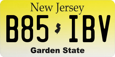 NJ license plate B85IBV
