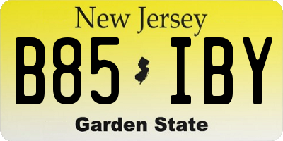NJ license plate B85IBY