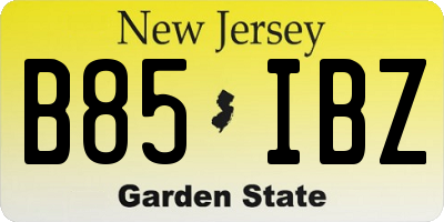 NJ license plate B85IBZ