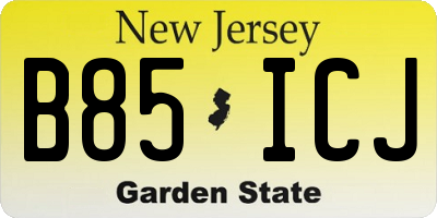 NJ license plate B85ICJ