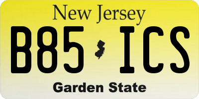 NJ license plate B85ICS