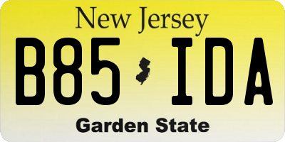 NJ license plate B85IDA