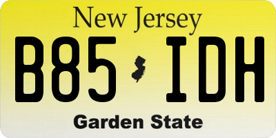 NJ license plate B85IDH