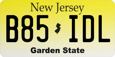 NJ license plate B85IDL