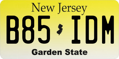 NJ license plate B85IDM