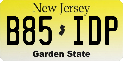 NJ license plate B85IDP