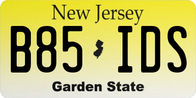 NJ license plate B85IDS