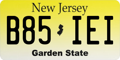 NJ license plate B85IEI