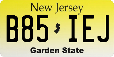 NJ license plate B85IEJ