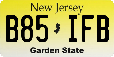 NJ license plate B85IFB