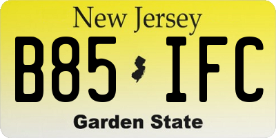 NJ license plate B85IFC