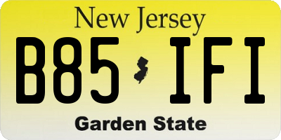 NJ license plate B85IFI