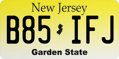 NJ license plate B85IFJ