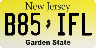 NJ license plate B85IFL