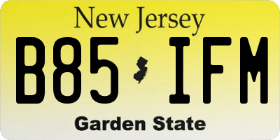 NJ license plate B85IFM