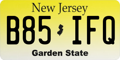 NJ license plate B85IFQ