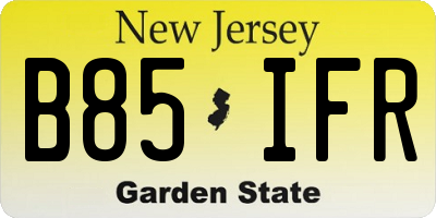 NJ license plate B85IFR