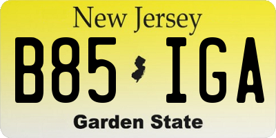 NJ license plate B85IGA