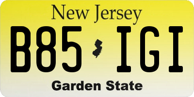 NJ license plate B85IGI