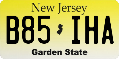 NJ license plate B85IHA
