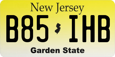 NJ license plate B85IHB