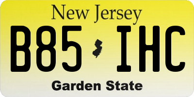 NJ license plate B85IHC