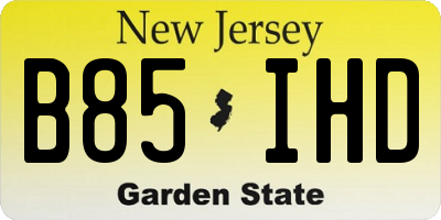 NJ license plate B85IHD